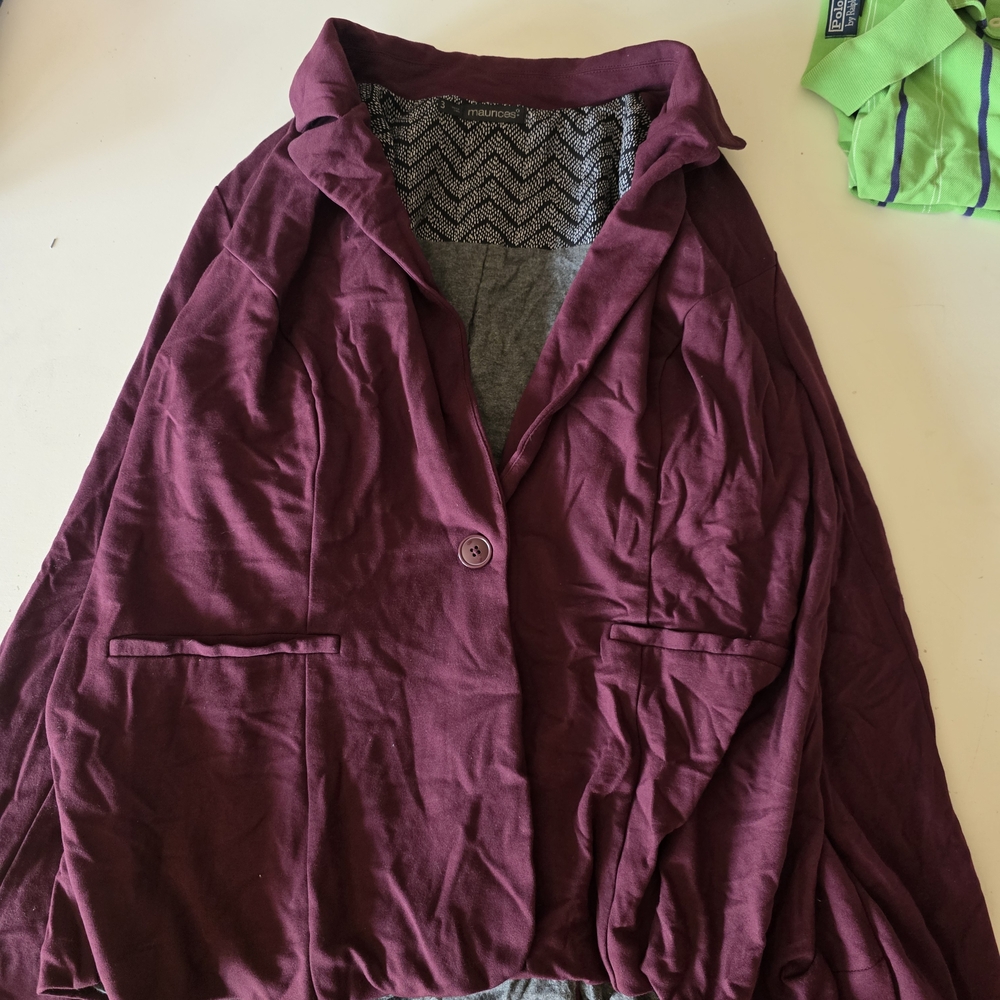 Burgundy Blazer Jacket Business Casual Career Dark Academia Coat